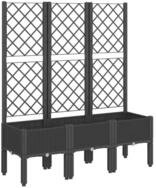 vidaXL Blumentopf Pflanzk&uuml;bel mit Rankgitter Schwarz 120x40x142 cm PP (1 St)