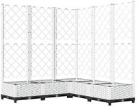 vidaXL Pflanzk&uuml;bel, Pflanzkasten mit Rankgitter Wei&szlig; 120x120x121,5 cm PP