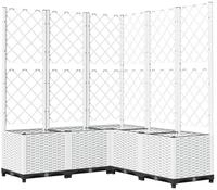 vidaXL Pflanzk&uuml;bel, Pflanzkasten mit Rankgitter Wei&szlig; 120x120x136 cm PP