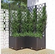 vidaXL Pflanzk&uuml;bel, Pflanzk&uuml;bel mit Spalier Schwarz 80x80x136 cm PP