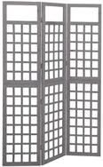 vidaXL Paravent, Spalier/Raumteiler 3-teilig Massivholz Tanne Grau 121x180 cm