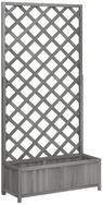 vidaXL Rankgitter 90 x 35 x 180 cm Pflanzk&uuml;bel mit Spalier Grau Massivholz...