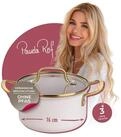 FACKELMANN Kochtopf mit Deckel, Kochgeschirr, Aluminiumtopf, Pastell-Beige