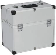 vidaXL Werkzeugbox Werkzeugkoffer 38x22,5x34 cm Silbern Aluminum
