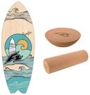 F2 Balanceboard F2 Set Balance Board Surfer 76x28cm + Halbkugel und Korkrolle