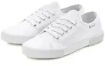 LASCANA Sneaker aus Textil, Schn&uuml;rhalbschuh, Freizeitschuh, Turnschuh wei&szlig; 41