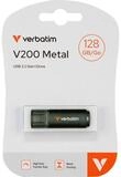 Verbatim USB Stick 128GB Speicherstick V200 Metal schwarz USB 3.2 Gen 1 USB-Stick