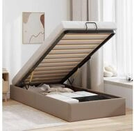 vidaXL Bett, Ottoman-Bett ohne Matratze Cappuccino-Braun 90x190cm Kunstleder