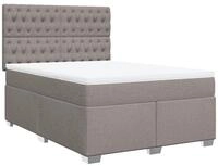 vidaXL Bett Boxspringbett mit Matratze Taupe 160x200 cm Stoff