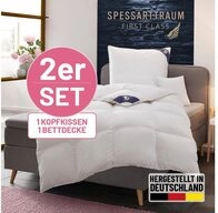 SPESSARTTRAUM Daunenbettdecke + Federkissen First Class, F&uuml;llung: Bettdecke: