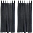 vidaXL Vorhang Verdunkelungsvorh&auml;nge 2 stk. Dunkelgrau 140 x 175 cm Samt (2...