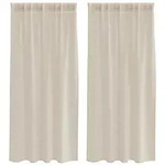 vidaXL Vorhang Voile-Vorhang mit Vorh&auml;ngen 2 pcs Sand 175 x 140 cm Polyester (2 St),