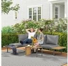 Outsunny Garten-Essgruppe mit Eckbank, verstellbar R&uuml;ckenlehne, Beistelltisch,