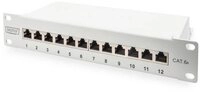Digitus CAT 6A Patch Panel, 10&Prime;, 12-Port, geschirmt, 1HE, Rack DN-91612S-EA-G