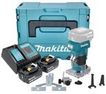 Makita Oberfr&auml;se DRT 52 SGJ 18 V 6 mm Brushless + 2x Akku 6,0 Ah + Ladeger&auml;t +