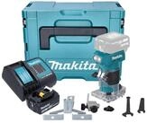 Makita Oberfr&auml;se DRT 52 ST1J 18 V 6 mm Brushless + 1x Akku 5,0 Ah + Ladeger&auml;t +