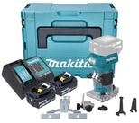 Makita Oberfr&auml;se DRT 52 SMJ 18 V 6 mm Brushless + 2x Akku 4,0 Ah + Ladeger&auml;t +