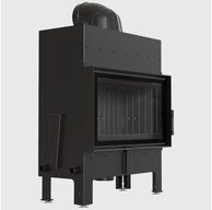 Kratki Kamineins&auml;tze Luftofen FLOKI M einfach mit schwarzem Thermotec und BA1, 10 kW