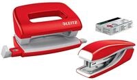 LEITZ Lochstanzer 5561 Set Mini Locher Heftger&auml;t NeXXt WOW - rot metallic