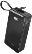 sbs 10.000 mAh-Powerbank mit integriertem USB-C Kabel, Schwarz Solar Powerbank