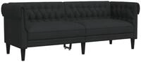 vidaXL Sofa NA Chesterfield-Sofa 3-Sitzer Schwarz Stoff