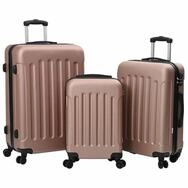 vidaXL Trolley Koffer 3 stk. Ros&eacute;gold 50 x 31 x 78 cm ABS Kunststoff