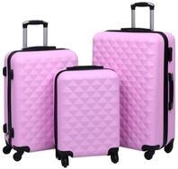 vidaXL Trolleyset Hartschalen-Trolley-Set 3 Stk. Rosa ABS, (1 tlg)