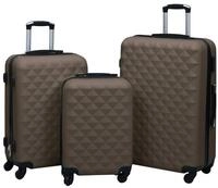 vidaXL Trolleyset Hartschalen-Trolley-Set 3 Stk. Braun ABS, (1 tlg)