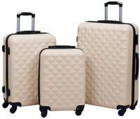 vidaXL Trolleyset Hartschalen-Trolley-Set 3 Stk. Golden ABS, (1 tlg)