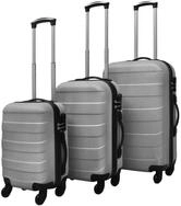 vidaXL Hartschalen-Trolley 3-tlg. Hartschalenkoffer-Set Silbern 45,5/55/66 cm
