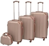 vidaXL Hartschalen-Trolley, Vierteiliges Hartschalen-Trolley-Set Champagner