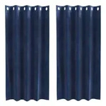 vidaXL Vorhang Verdunkelungsvorh&auml;nge 2 pcs Dunkelblau 140 x 175 cm Samt (2...