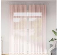 vidaXL Vorhang, Voile Vorh&auml;nge mit Schlaufen 2 Stk. Hellrosa 140x260 cm