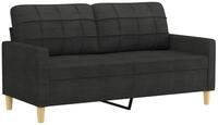 vidaXL Sofa, 2-Sitzer-Sofa Schwarz 140 cm Stoff