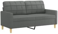 vidaXL Sofa, 2-Sitzer-Sofa Dunkelgrau 140 cm Stoff