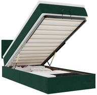 vidaXL Bett Ottoman-Bett mit Matratze Dunkelgr&uuml;n 80x200 cm Samt