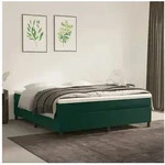 vidaXL Bettgestell vidaXL Boxspringbettgestell Dunkelgr&uuml;n 160x200 cm Samt