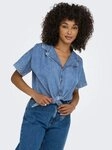 ONLY Jeansbluse ONLPAULA S/S TIE SHIRT DNM AKM Baumwollmischung, regular fit