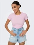 ONLY Rundhalsshirt ONLEMMA S/S SHORT TOP NOOS JRS Rundhals, modisch, regular fit,