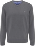 FYNCH-HATTON Strickpullover aus Baumwolle, mit V-Ausschnitt, bequeme Passform