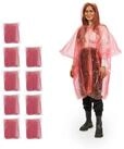 relaxdays Regenponcho 30x Einweg Regenponcho Rot (30-St)