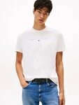 Tommy Jeans T-Shirt TJM REGULAR LINEAR LOGO EXT Rundhals, Regular Fit wei&szlig; M...