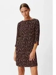 comma Minikleid Kleid Cr&ecirc;pe-Kleid mit Allover-Print schwarz 42 EU