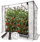 Arebos Tomatengew&auml;chshaus 200&times;77&times;170 cm mit 2 Netzfenstern & Rollt&uuml;r, BxTxH: 200