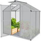 Onbest Gew&auml;chshaus Aluminium mit Erdanker Regenrinnen, BxTxH: 185 x 125 x 195...