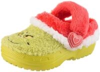Crocs Toddler The Grinch Classic Lined Clog Clog Hausschuh, Weihnachtsschuh mit