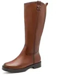 Tamaris ANTIslide, TOUCH-IT aus Leder kein Absatz Stiefel ANTIslide braun|schwarz 36