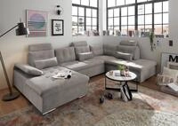 ED EXCITING DESIGN Wohnlandschaft Jakarta U-Form mit Bettfunktion, Bettkasten,