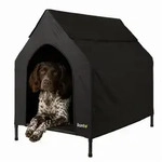 lionto Hundeh&uuml;tte f&uuml;r drinnen & drau&szlig;en, Hundeliege mit Dach, 110x75x105 cm,