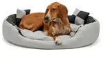 lionto Tierkissen, Wendek&ouml;rbchen 4-in-1 Heimtierbett, 85x70 cm, grau/schwarz,...